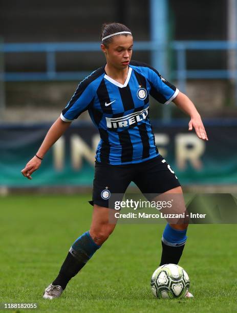 Caterina Fracaros of FC Internazionale in action during the Women Serie A match between FC Internazionale and Orobica at Campo Sportivo F. Chinetti...