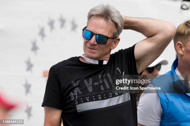Sam Newman TV personality poses during round 2 of The Presidents Cup at Royal Melbourne Golf Club on December 13, 2019 in Melbourne, Australia.
