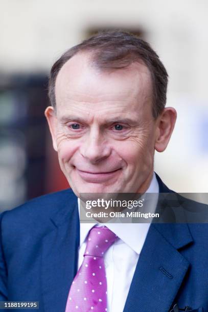 Andrew Marr leaves the BBC after filming 'The Andrew Marr Show' at BBC Broadcasting House on November 17, 2019 in London, England.