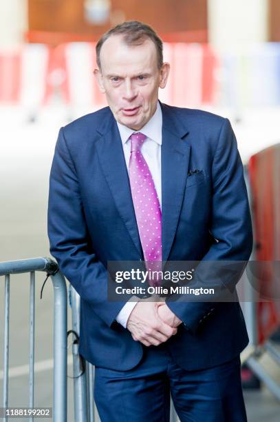 Andrew Marr leaves the BBC after filming 'The Andrew Marr Show' at BBC Broadcasting House on November 17, 2019 in London, England.