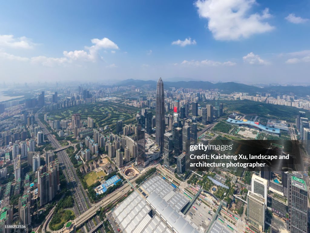 Elevated view of Shenzhen Skyline