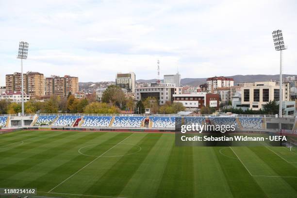 General view of the stadium prior to the UEFA Euro 2020 Qualifier between Kosovo and England on November 17, 2019 in Pristina, Kosovo.