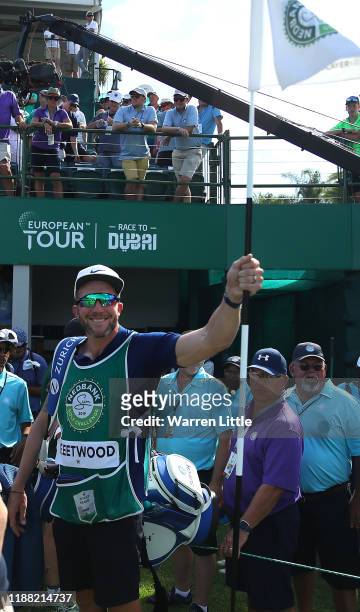 Ian Finnis, caddie to victorious Tommy Fleetwood of England poses after the final round of the Nedbank Golf Challenge hosted by Gary Player at the...