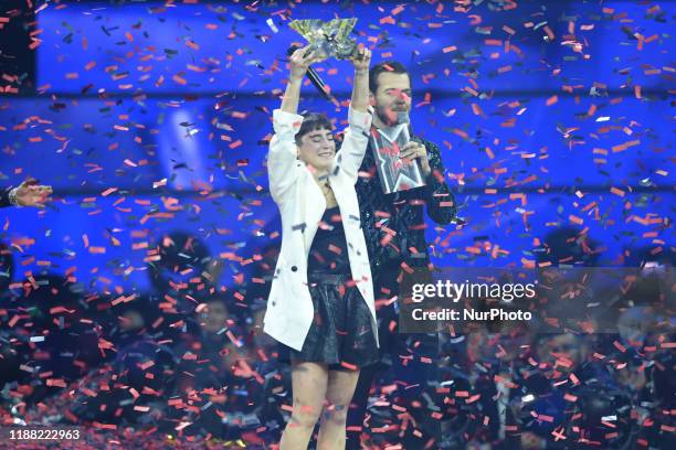 Italian singer Sofia Tornambene win the Italian version of international talent show X Factor, in Mediolanum Forum, Assago, Milan