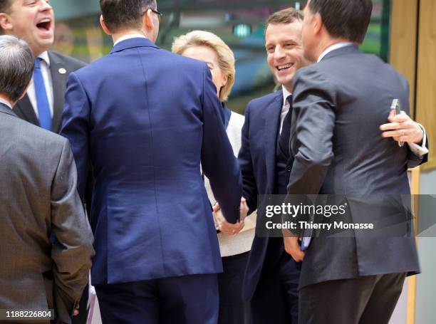 Estonian Prime Minister Juri Ratas is talking with the Polish Prime Minister Mateusz Morawiecki, the President of the European Commission Ursula von...