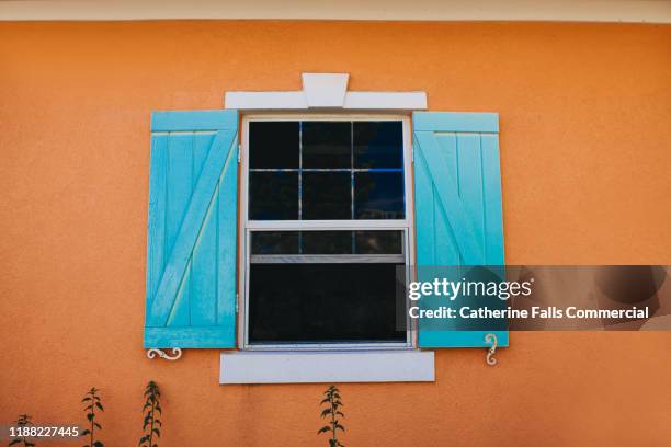 colourful window - window frame exterior stock pictures, royalty-free photos & images