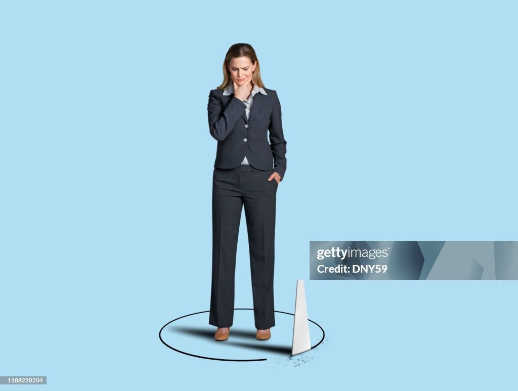 Floor Being Cut Out From Beneath Woman