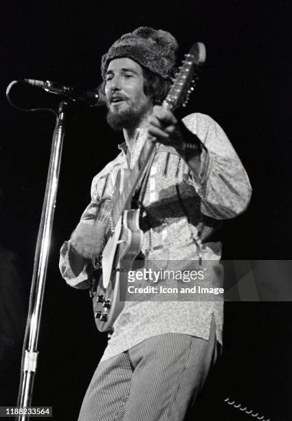 American singer, songwriter, musician and leader of The Mamas and The Papas, John Phillips , performing at the Kiel Auditorium, July 21 in St. Louis,...