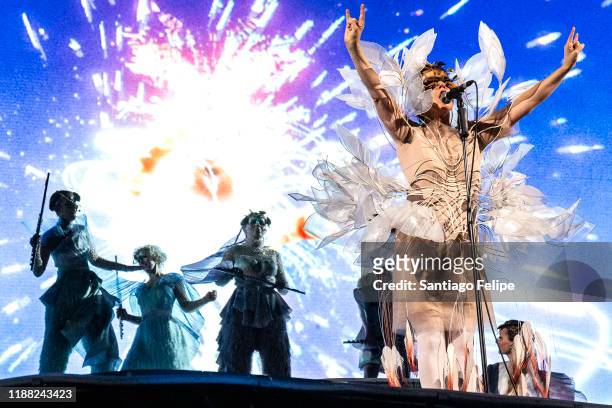 Bjork performs onstage during Cornucopia" tour at Rockhal on November 16, 2019 in Luxembourg, Luxembourg.