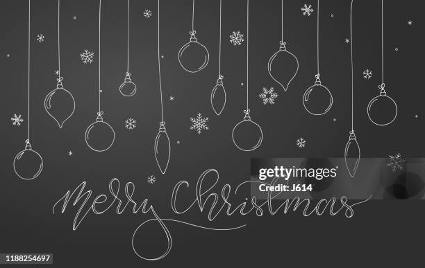 stockillustraties, clipart, cartoons en iconen met kerst ornamenten achtergrond - krijttekening