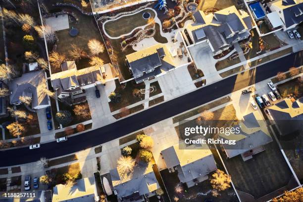 utah autumn homes aerial - utah house stock pictures, royalty-free photos & images