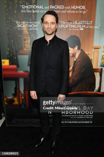 Matthew Rhys attends "A Beautiful Day In The Neighborhood" New York Screening at Henry R. Luce Auditorium at Brookfield Place on November 17, 2019 in...