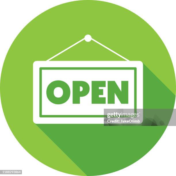 open sign icon silhouette - store window display stock illustrations
