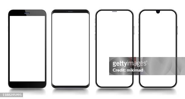 smartphone. mobile phone template. telephone. realistic vector illustration of digital devices - template stock illustrations