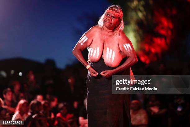 Celebration is held at sunset to mark the closure of the tourist walking track up to the summit of Uluru in the Nothern Territory, October 27, 2019....