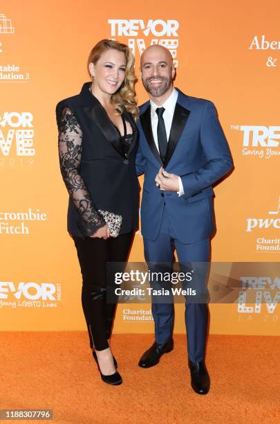 Deanna Daughtry and Chris Daughtry attend The Trevor Project's TrevorLIVE LA 2019 at The Beverly Hilton Hotel on November 17, 2019 in Beverly Hills,...