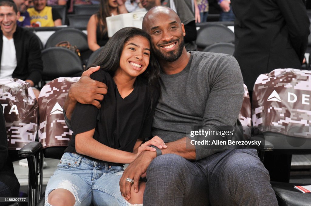 Celebrities At The Los Angeles Lakers Game