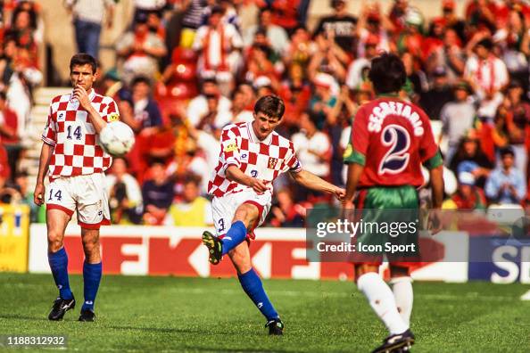 Robert Jarni of Croatia during the European Championship match... News