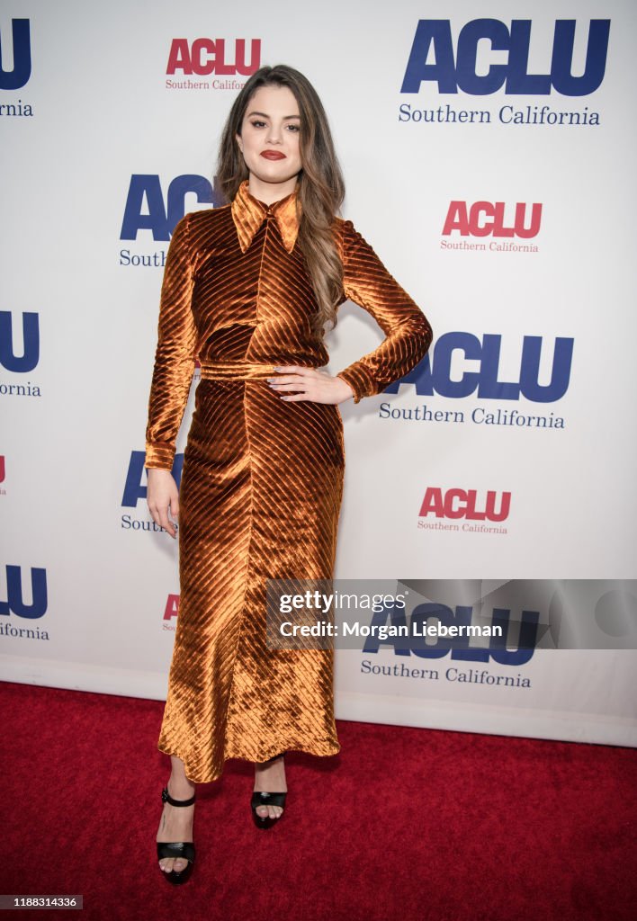 Selena Gomez arrives at the ACLU SoCal's Annual Bill Of Rights Dinner
