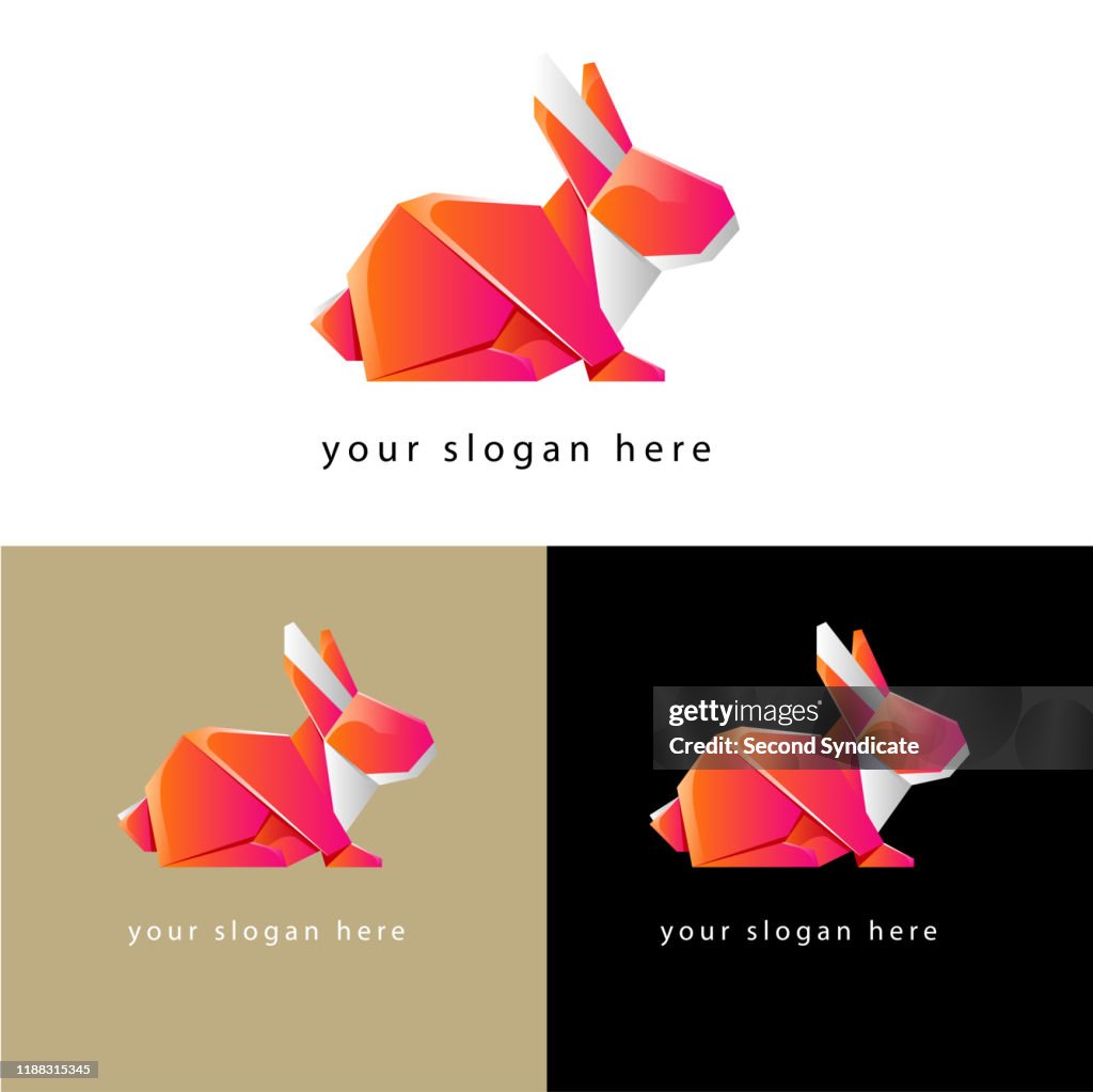 Paper Rabbit Logo Rabbit Origami Logo Flat Design High-Res Vector Graphic - Getty Images