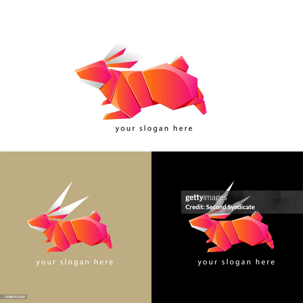 Paper Rabbit Logo Rabbit Origami Logo Flat Design High-Res Vector Graphic - Getty Images