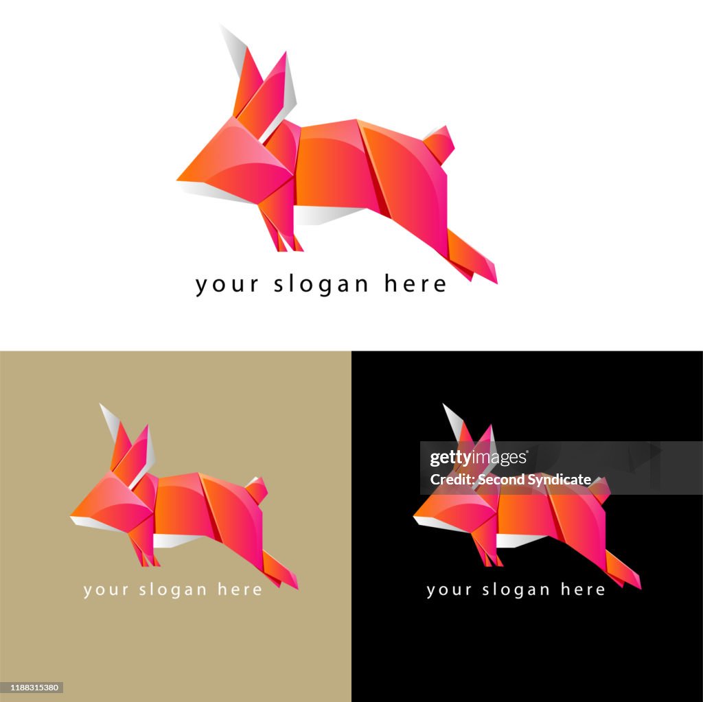 Paper Rabbit Logo Rabbit Origami Logo Flat Design High-Res Vector Graphic - Getty Images