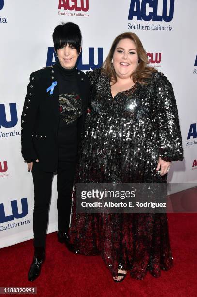 Diane Warren and Chrissy Metz attend ACLU SoCal's Annual Bill of Rights dinner at the Beverly Wilshire Four Seasons Hotel on November 17, 2019 in...