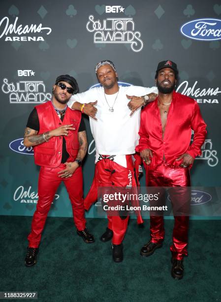 Ro James, BJ The Chicago Kid and Luke James attend the 2019 Soul Train Awards presented by BET at the Orleans Arena on November 17, 2019 in Las...