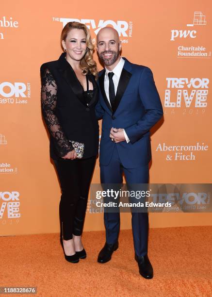 Chris Daughtry and Deanna Daughtry arrive at the 2019 TrevorLive Los Angeles Gala at The Beverly Hilton Hotel on November 17, 2019 in Beverly Hills,...