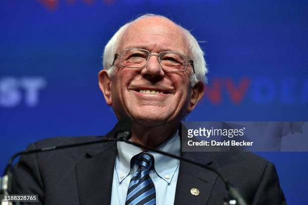 Democratic presidential candidate, U.S. Sen. Bernie Sanders speaks during the Nevada Democrats' "First in the West" event at Bellagio Resort & Casino...
