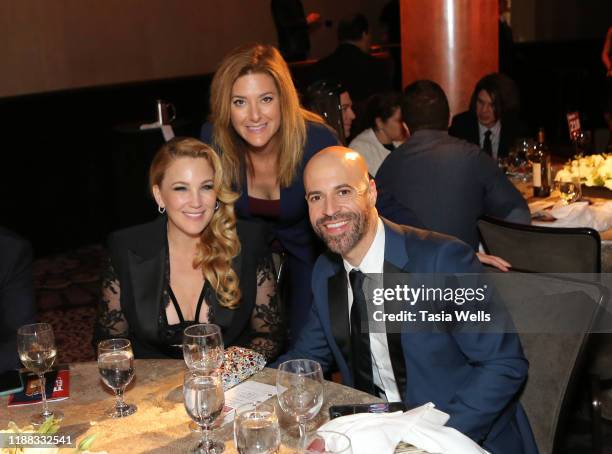 Deanna Daughtry, guest and Chris Daughtry speaks onstage during The Trevor Project's TrevorLIVE LA 2019 at The Beverly Hilton Hotel on November 17,...