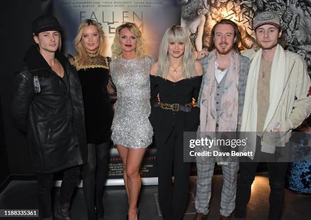 Elijah Rowen, Laura Whitmore, Fancy Alexandersson, Kimberly Wyatt, Thomas Beatty and Jack McEvoy attend a private screening of "Fallen Dream" at The...