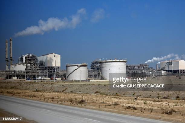 This picture taken on December 11 shows a view of an industrial plant at the Jubail Industrial City, about 95 kilometres north of Dammam in Saudi...