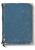 High resolution photograph of an very old blue paperback book