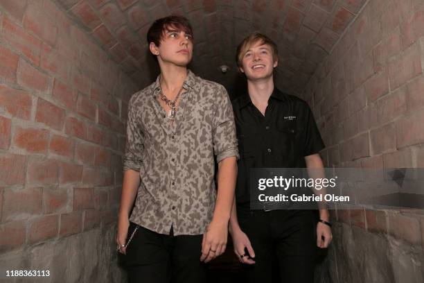 Sam Golbach and Colby Brock attend the MetaLife Launch Influencer Dinner at Bacari W 3rd on November 17, 2019 in Los Angeles, California.