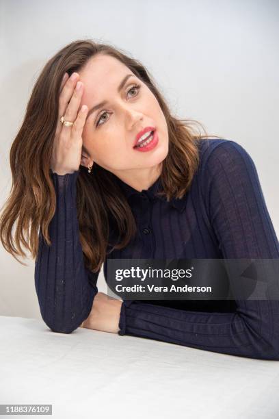 Ana de Armas at the "Knives Out" Press Conference at the Four Seasons Hotel on November 15, 2019 in Beverly Hills, California.