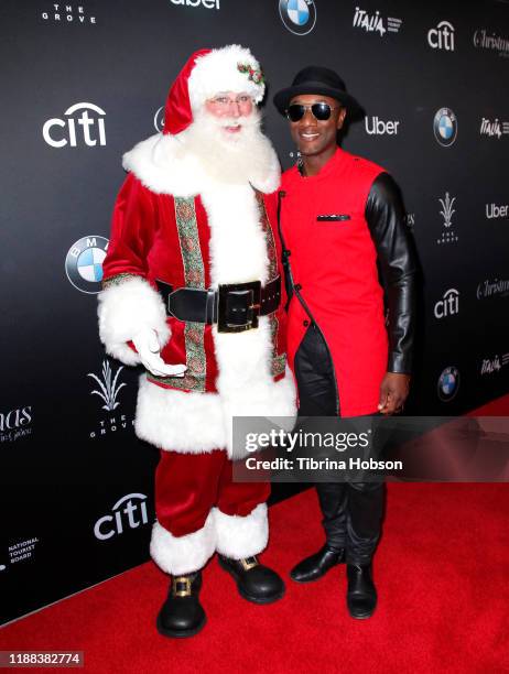 Santa Claus and Aloe Blacc attend Christmas at The Grove: A Festive Tree Lighting celebration at The Grove on November 17, 2019 in Los Angeles,...