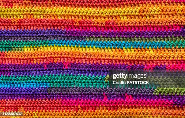 colorful crocheted background - かぎ針編み ストックフォトと画像