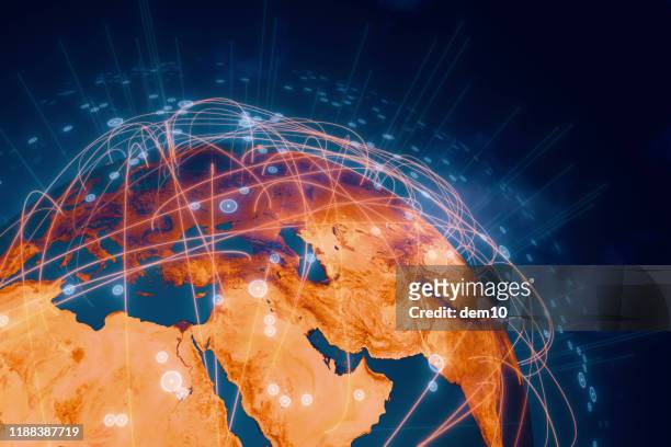 global connection lines - west asia stock pictures, royalty-free photos & images