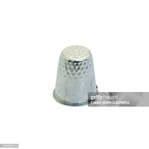 thimble white background - thimble stock pictures, royalty-free photos & images