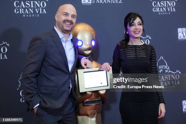 The presenter of '¡Buenos dias, Javi y Mar!', Javi Nieves, and Mar Amate, are seen at the 47th Gala of ‘Antenas de Oro’ Awards which hands over the...