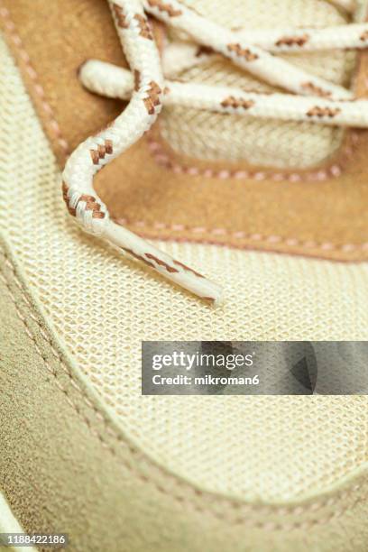 shoe laces - sports shoe close up stock pictures, royalty-free photos & images