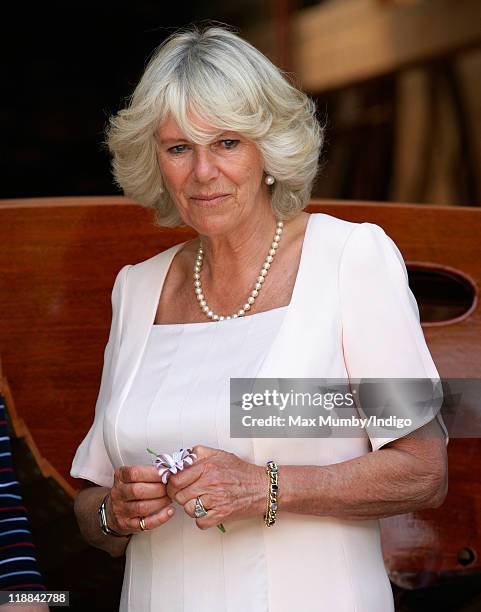 Camilla, Duchess of Cornwall visits Salcombe on the first day of her and Prince Charles, Prince of Wales's annual summer visit to Devon and Cornwall...