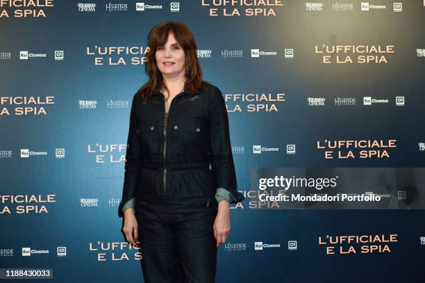 French actress Emmanuelle Seigner during photocall for the presentation of the film L'ufficiale e la spia at Teatro Eliseo. Rome , November 18th, 2019