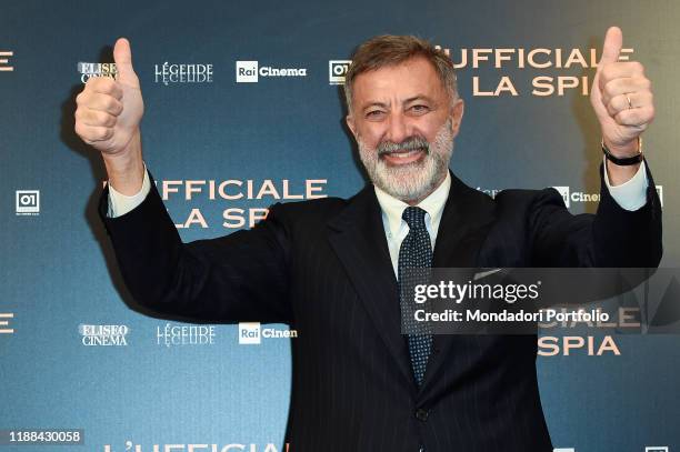 Italian actor Luca Barbareschi during photocall for the presentation of the film L'ufficiale e la spia at Teatro Eliseo. Rome , November 18th, 2019