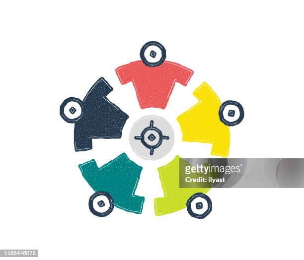 community flat & line icon design - diversity logo stock illustrations
