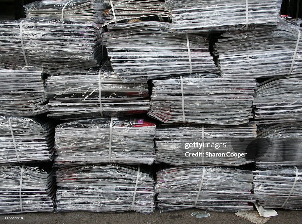 PIle of bound newspapers