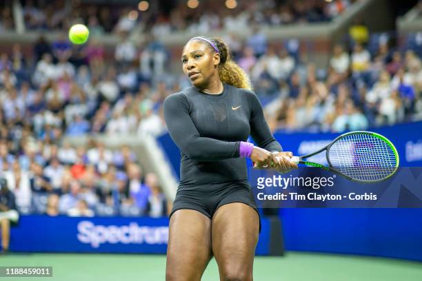 Open Tennis Tournament- Day Nine. Serena Williams of the United States in action against Qiang Wang of China in the Women's Singles Quarter-Finals...