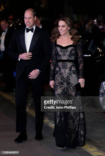 Prince William, Duke of Cambridge and Catherine, Duchess of Cambridge attend the Royal Variety Performance at the Palladium Theatre on November 18,...