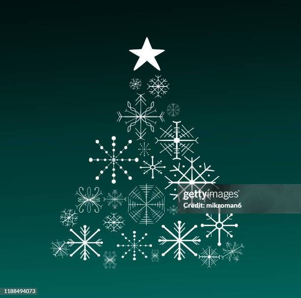 christmas illustration of christmas tree - christmas card - christmas ivy stock pictures, royalty-free photos & images